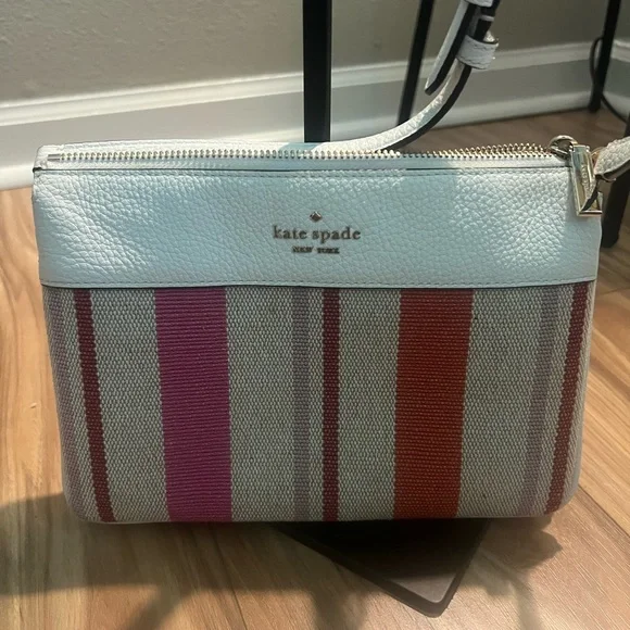 Stylish Gray and Pink Kate Spade Crossbody kate spade | Bags | Kate Spade Crossbody Taupe Gray Fuchsia  main image 4